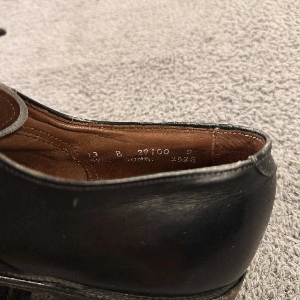 Allen Edmonds Fifth Avenue Shoes‎ Mens 13 B Black Leather Cap Toe Oxford Derby